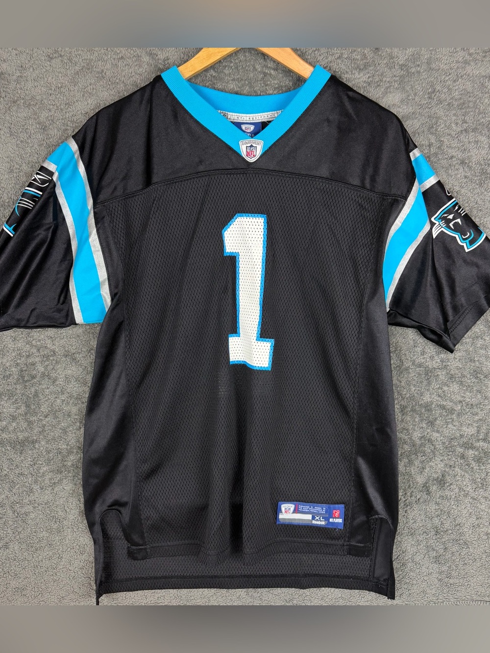 NFL On Field Reebok Carolina Panthers Jersey Cam Newton #1 Youth XL 18-20